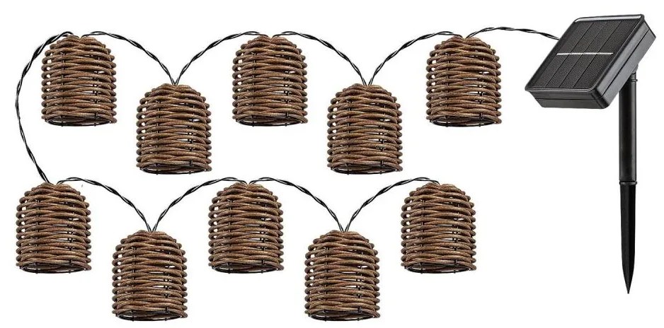 Rabalux 77047 - Catena solare LED RUPIT 10xLED/0,6W/1,2V IP44