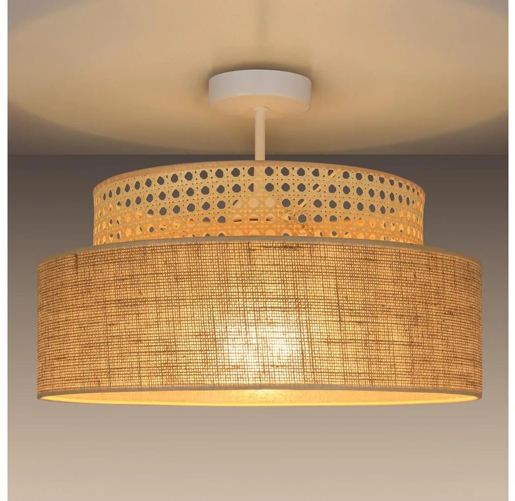 Lampadario a plafone BOHO 1xE27/60W/230V diametro 40 cm rattan