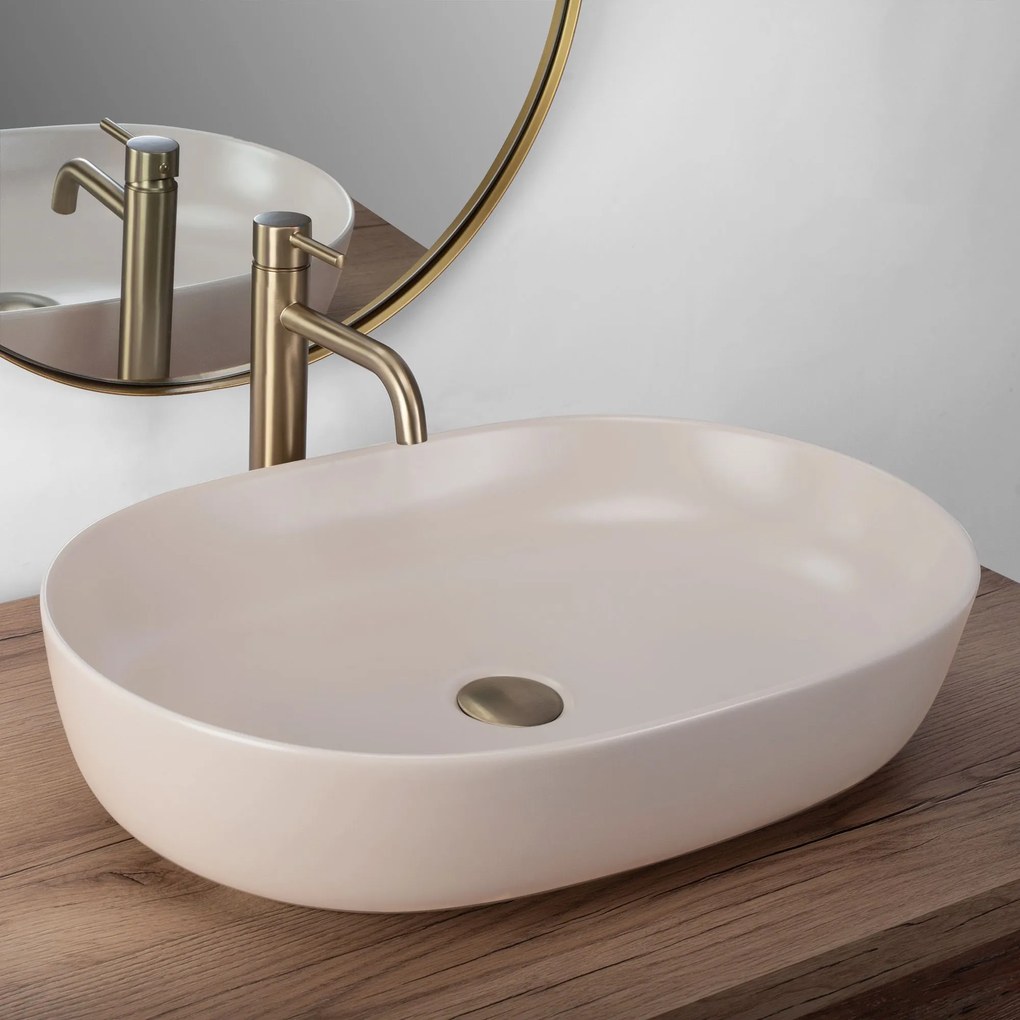 Lavabo da appoggio Rea CLEO 61 BEIGE MATT