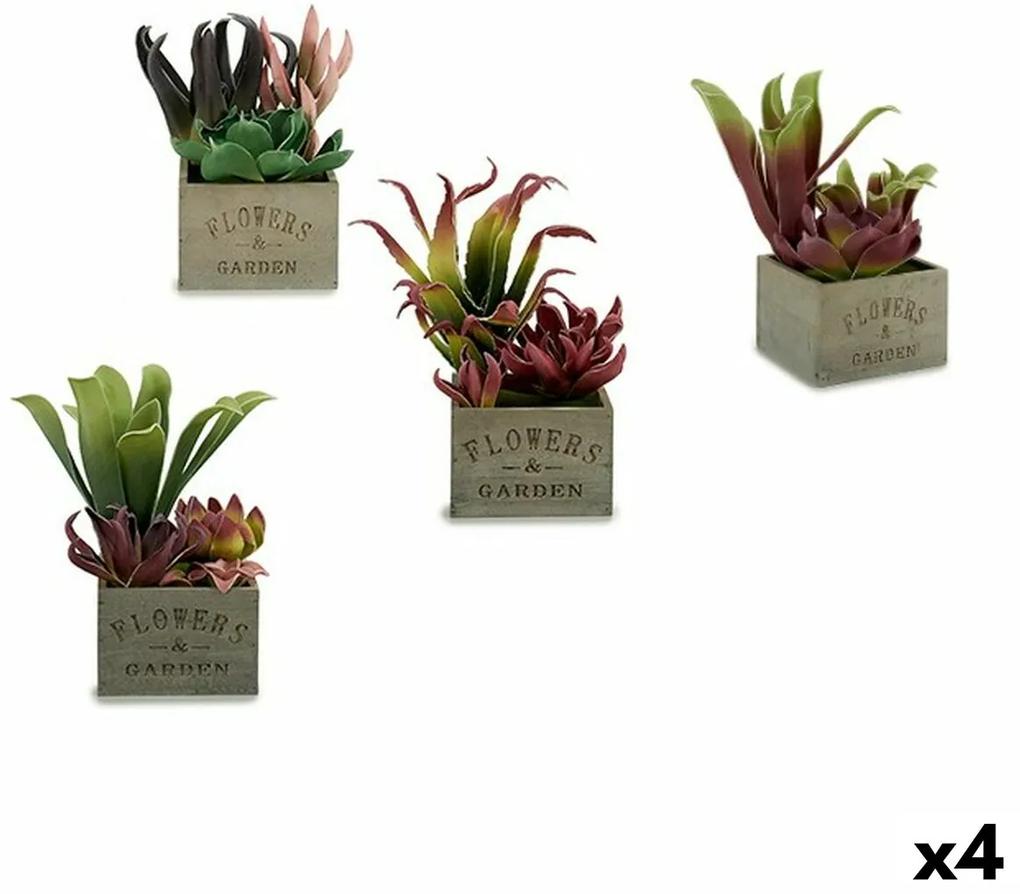 Pianta Decorativa Succulenta Bicolore Plastica 15 x 28 x 15 cm (4 Unità)