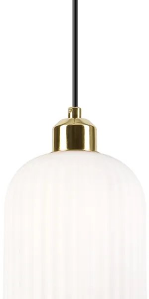 Lampadario a sospensione con filo HARMA 1xE27/15W/230V diametro 14 cm bianco/oro
