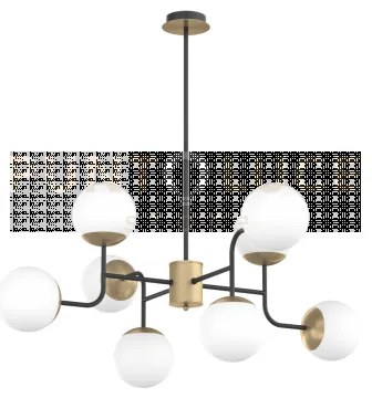 Clear lampadario 8 luci attacco e27 in vetro bianco soffiato montat...