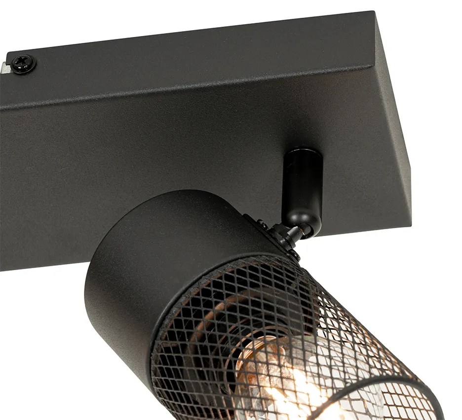 Faretto da soffitto industriale nero 3 luci orientabile - Jim