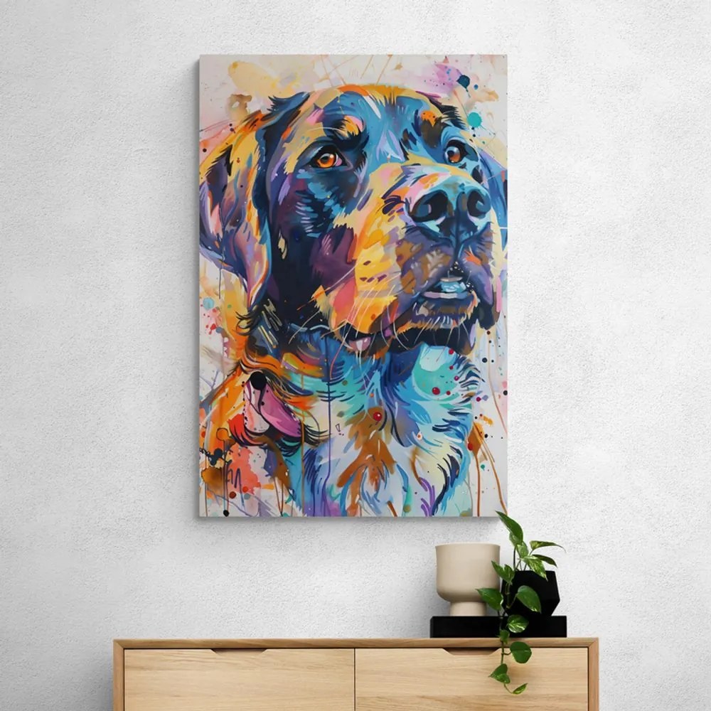 Stampa su tela – Cane con imitazione di pittura
