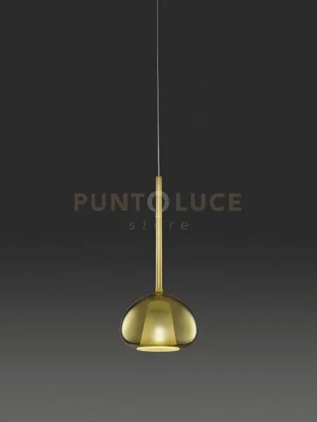 Beba sospensione 1 luce attacco g9 vetro oro d.20cm rosone bianco
