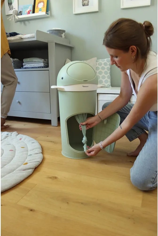 Cestino in plastica verde per pannolini 25 l Whale - Kindsgut