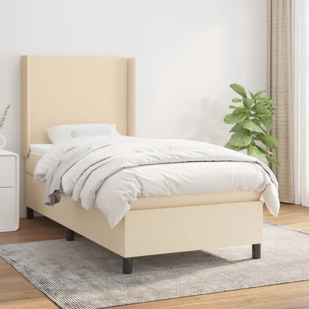 Giroletto A Molle Con Materasso Crema 100x200 Cm İn Tessuto /