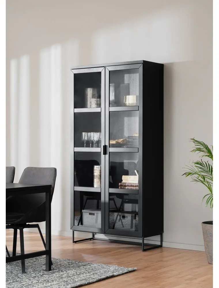 Vetrina in rovere nero 95x195 cm Everett - Rowico