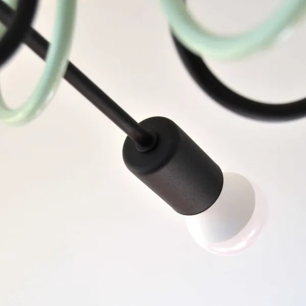 Lampadario a plafone OXFORD 4xE27/15W/230V nero/verde