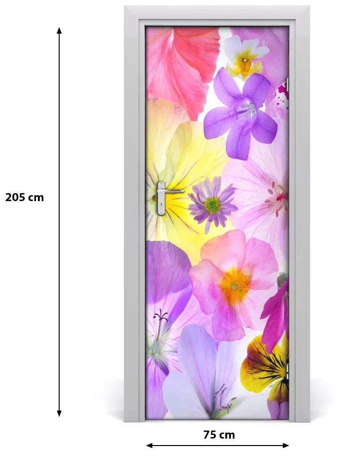 Adesivo per porta Fiori colorati 75x205 cm