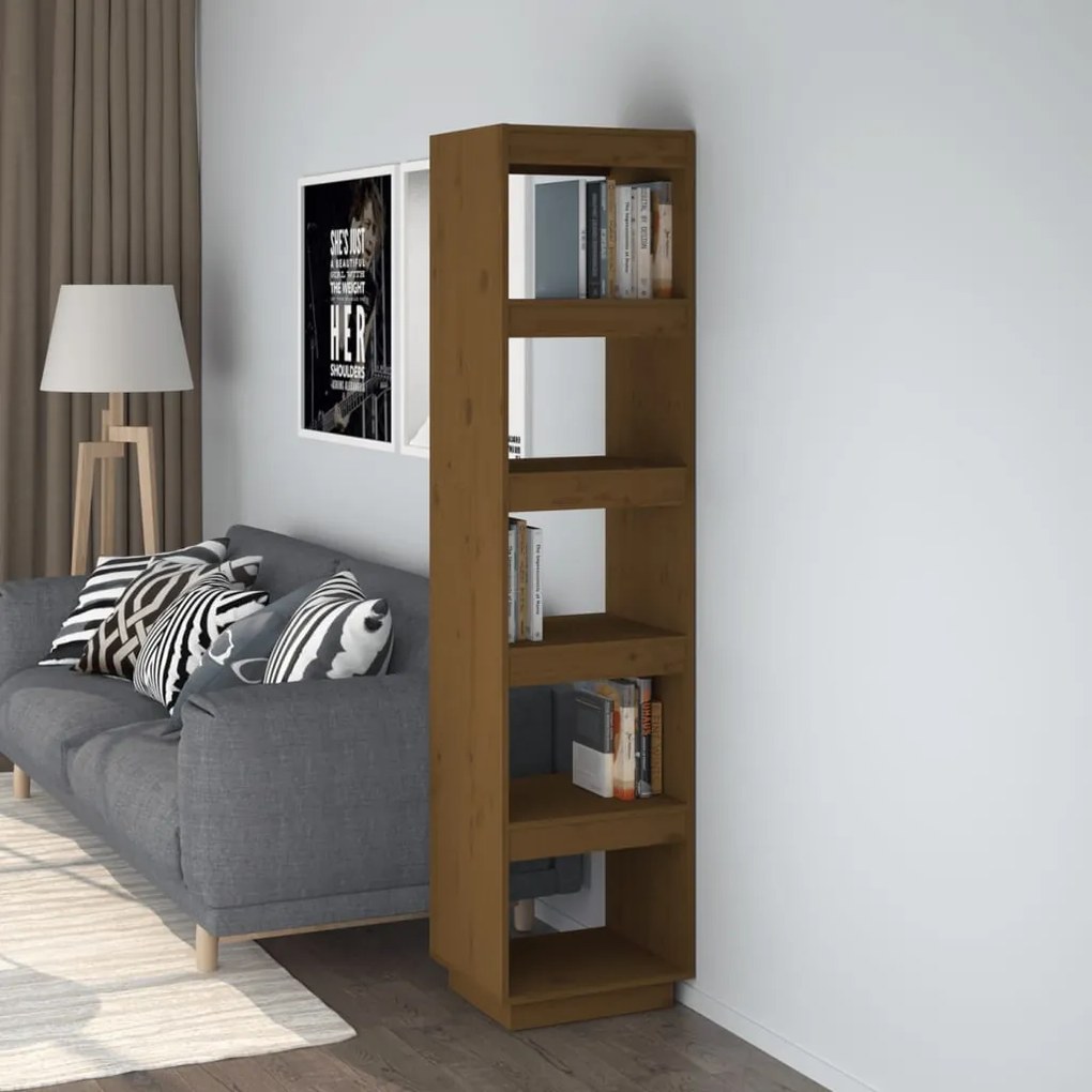 Libreria/Divisorio Miele 40x35x167 cm in Legno Massello di Pino