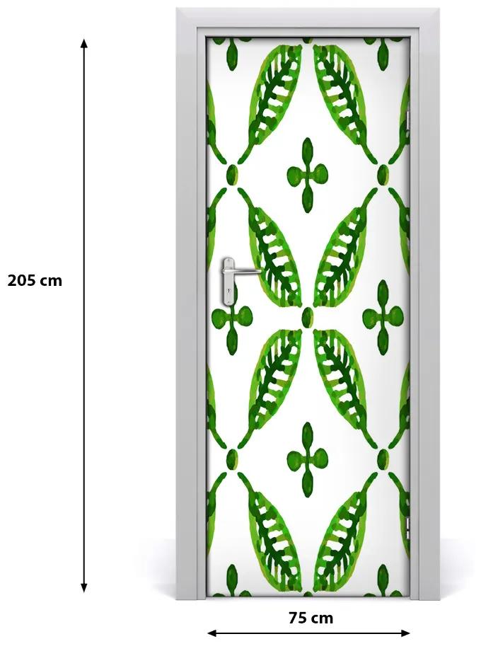 Adesivo per porta Foglie verdi 75x205 cm