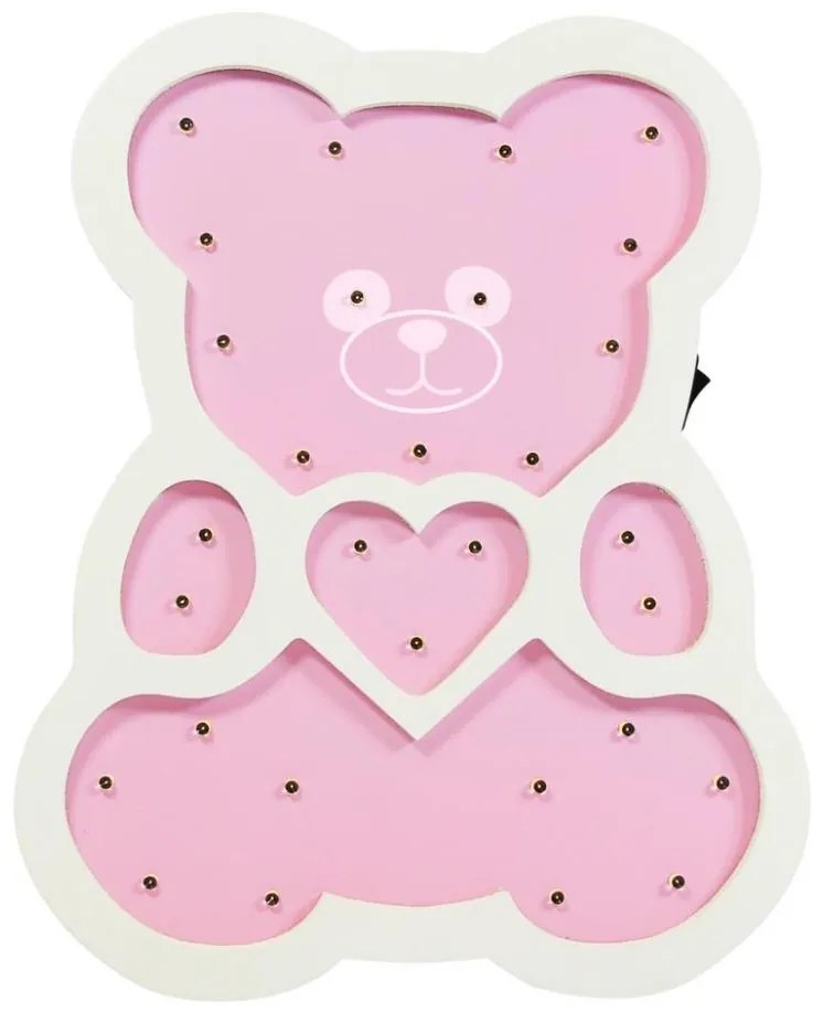 Lampada LED per bambini LED/2xAA orso rosa