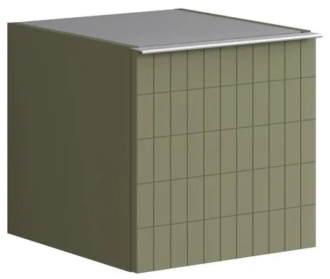 Struttura semi colonna da bagno Pixel 1 anta laccato opaco verde salvia L 40 x H 40 x P 45.5 cm