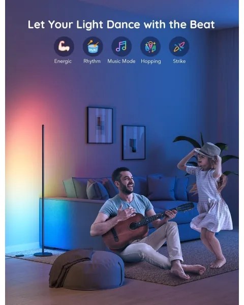 Govee - Lampada da terra dimmerabile LED RGBW LITE MATTER LED/24W/230V Wi-Fi