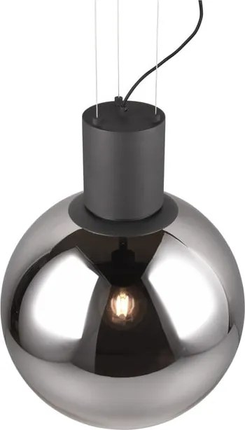 Apparecchio a sospensione LED nero con paralume in vetro ø 50 cm Cipallone - CINQUE