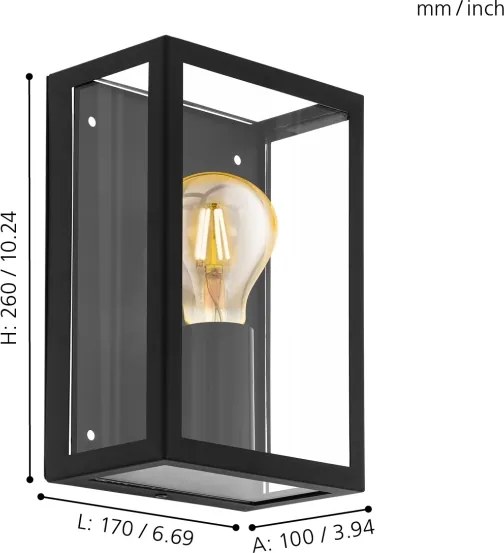 Eglo 31778-LED RGBW dimmerabile applique da parete per esterni ALAMONTE-Z LED/4,9W/230V IP44 nero