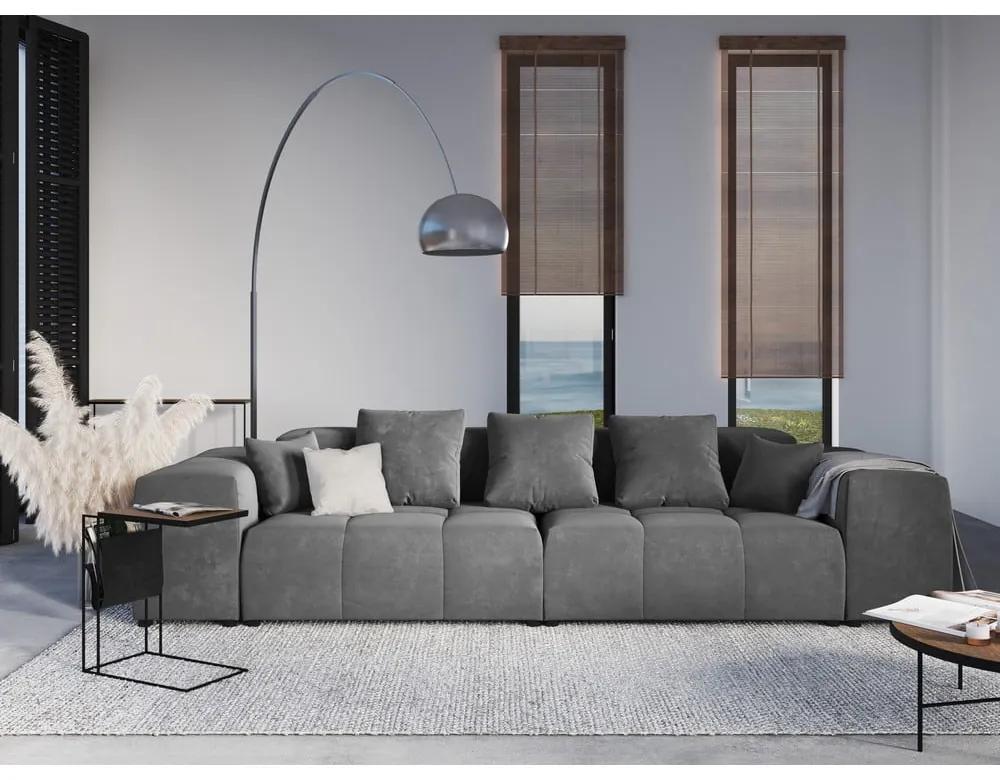 Divano in velluto grigio 320 cm Rome Velvet - Cosmopolitan Design