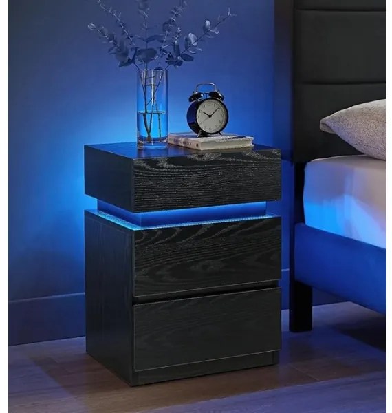 Comodino SMARTIE con illuminazione integrata, nero