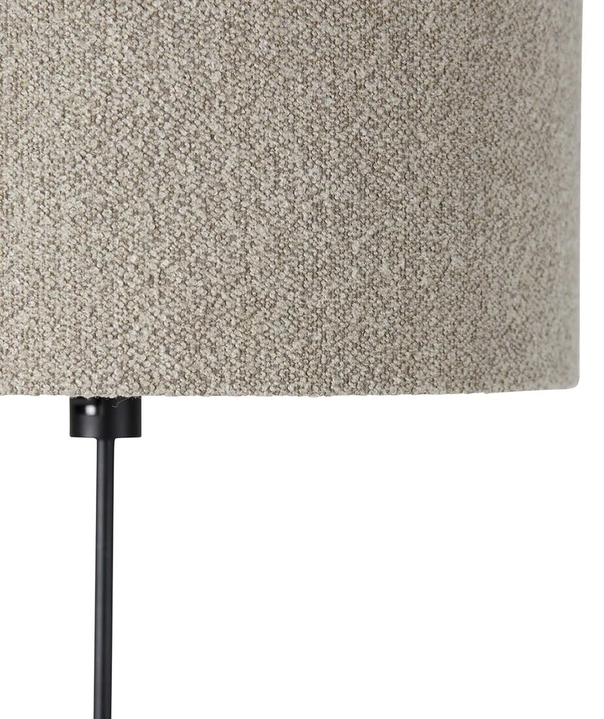 Lampada da terra nera orientabile con paralume bouclè tortora 50 cm - Parte