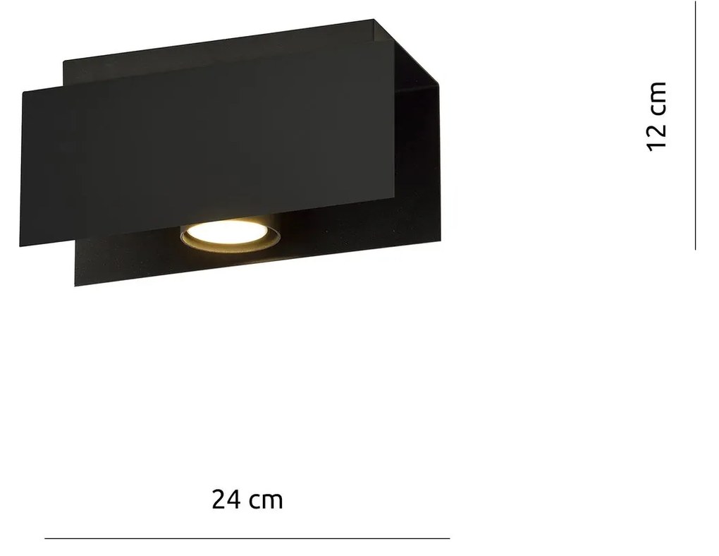 Plafoniera Moderna 1 Luce Kenno In Acciaio Nero