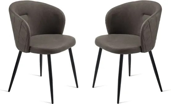 Sedia in ecopelle Antracite e sruttura in metallo SLANG 2 sedie