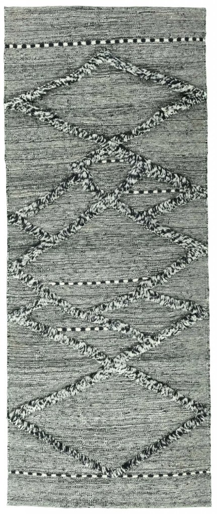 Kilim Tappeto 200 x 80 Nero (Iran) Tessuto A Mano