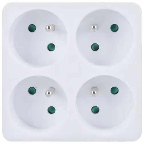 Solight P108 - Presa multipla 4x 10A bianca