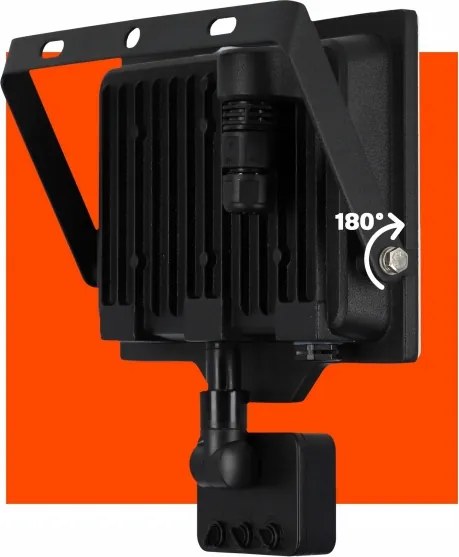 Proiettore da esterno LED con sensore, 50W, 230V, 4500K, IP65, nero