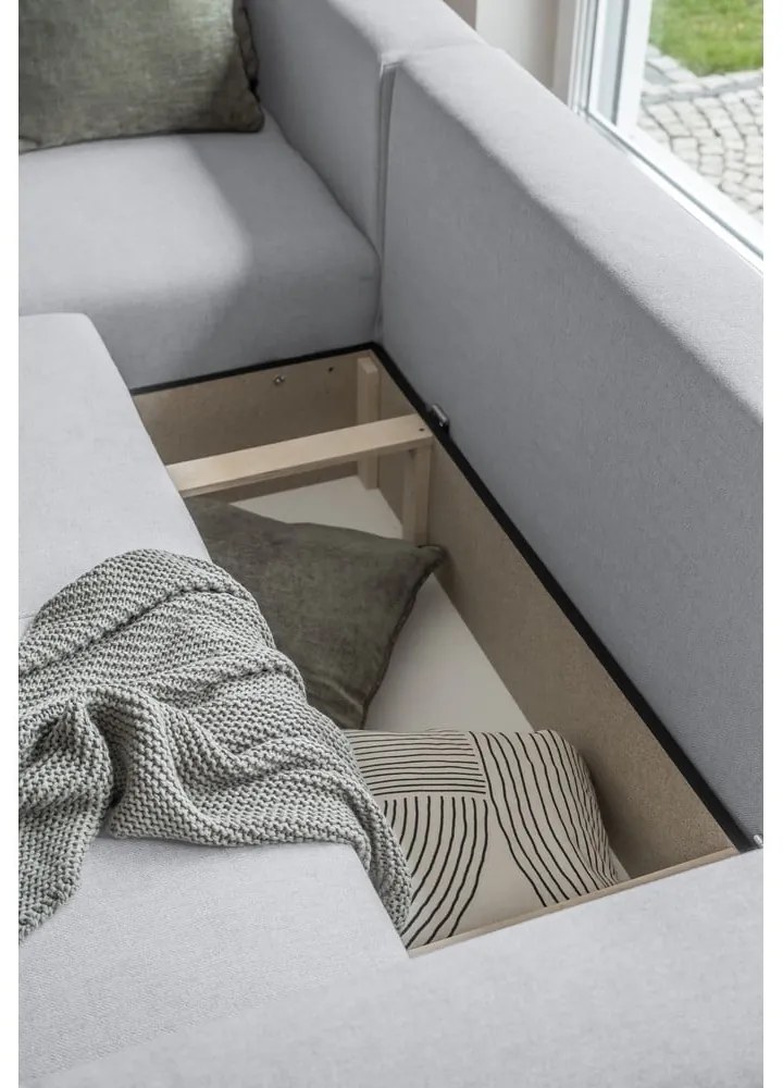 Divano letto angolare grigio chiaro (variabile) Homely Tommy - Miuform