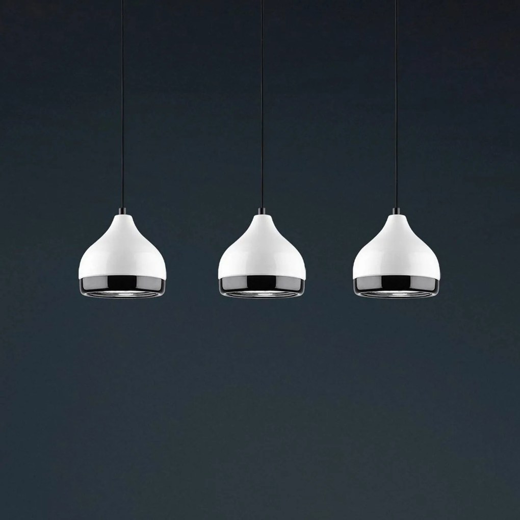 Opviq Lampada a sospensione Yildo 6878 lineare a 3 luci in metallo bianco/nero