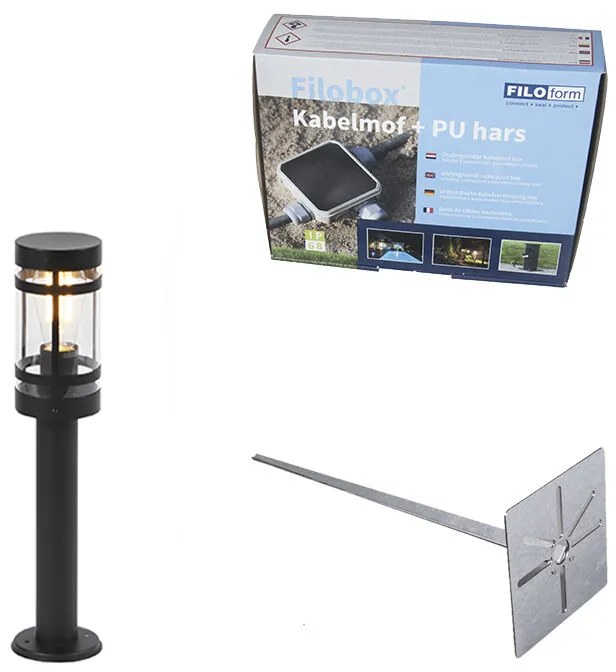 Lampada da esterno moderna nera 50 cm IP44 - GLEAM