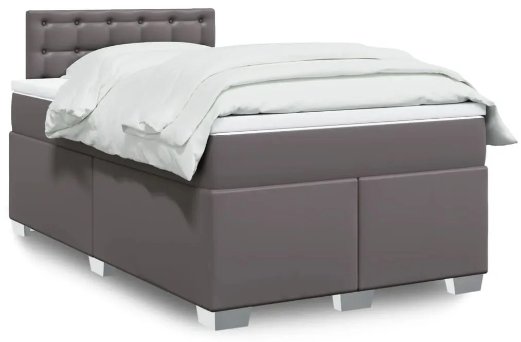 Giroletto A Molle Con Materasso Grigio 120x190 Cm İn Similpelle /