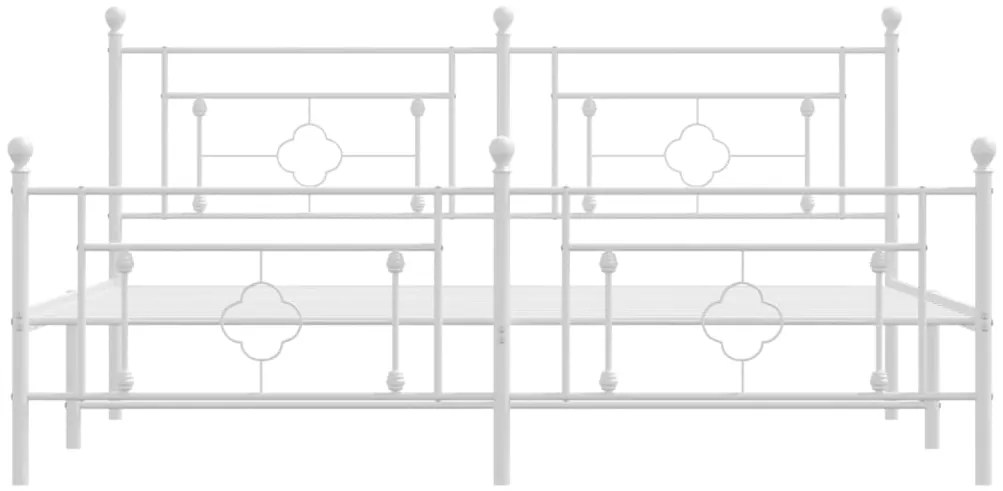 Giroletto con Testiera e Pediera Metallo Bianco 183x213 cm