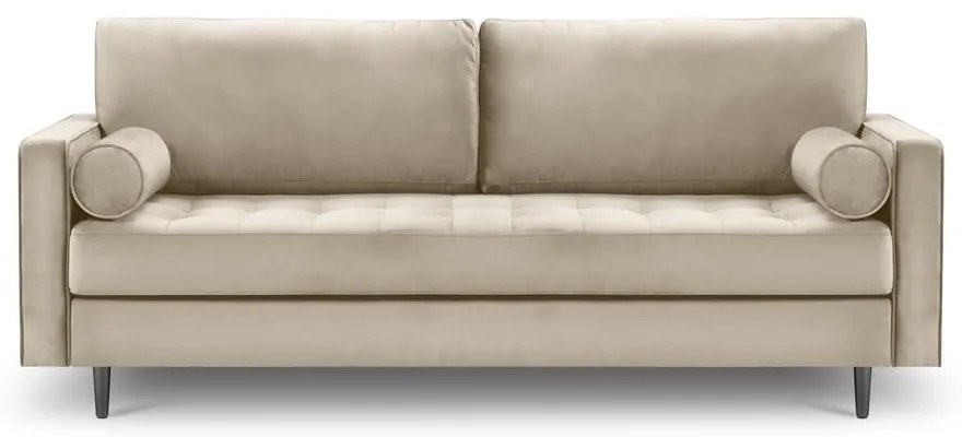 Divano in velluto beige, 219 cm Santo - Milo Casa
