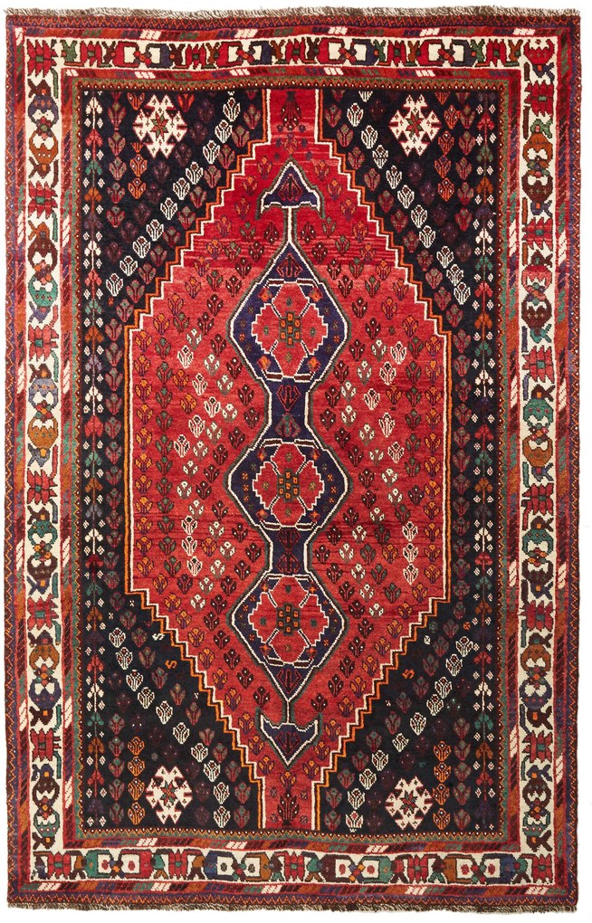 Shiraz Tappeto persiano 160x250 Rosso (Iran) Annodato A Mano