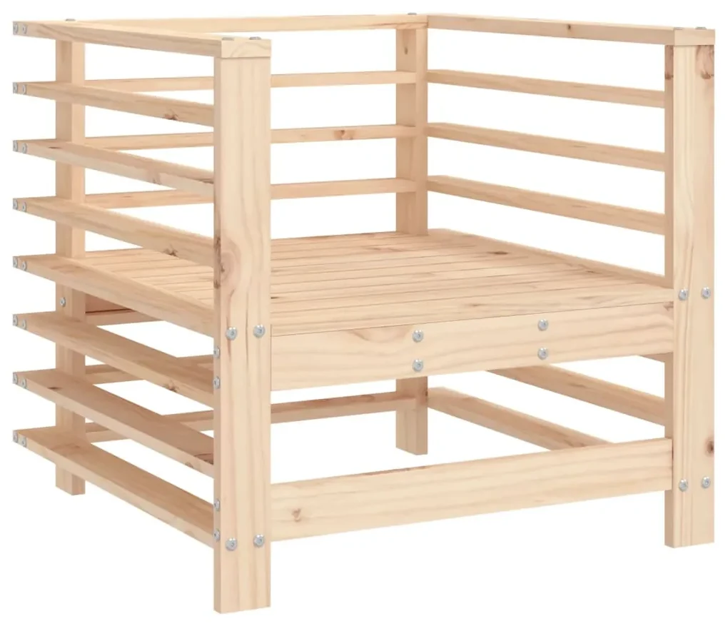 Set salotto da giardino 7 pz in legno massello di pino