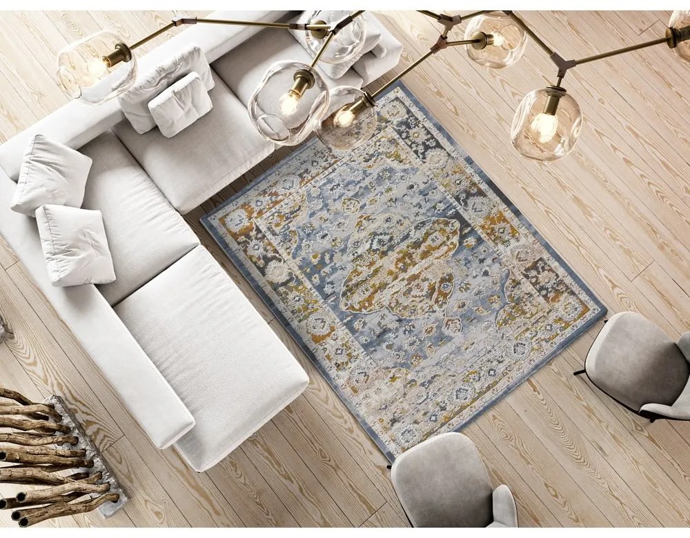 Tappeto in giallo ocra/grigio 134x200 cm Springs – Universal