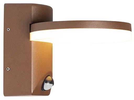 Lampada da parete per esterni marrone ruggine incl. sensore di movimento LED IP54 - Esmee