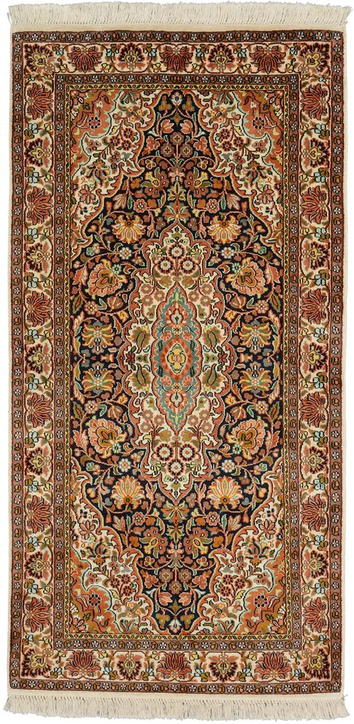Cashmere Silk Tappeto orientale 80 x 160 Beige (Indian) Annodato A Mano