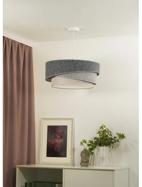 Duolla-Lampadario a sospensione con filo KOBO ECO REC. 1xE27/15W/230V diametro 45 cm verde/grigio/color crema