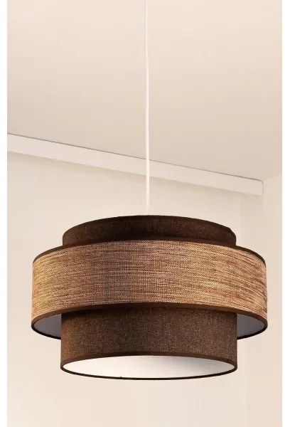 Lampadario a sospensione con filo GRACE 1xE27/60W/230V diametro 40 cm marrone/beige
