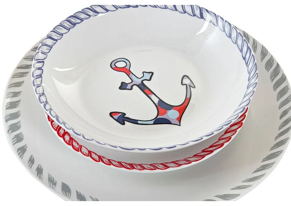 Set di Stoviglie DKD Home Decor Marino Porcellana (18 pcs)