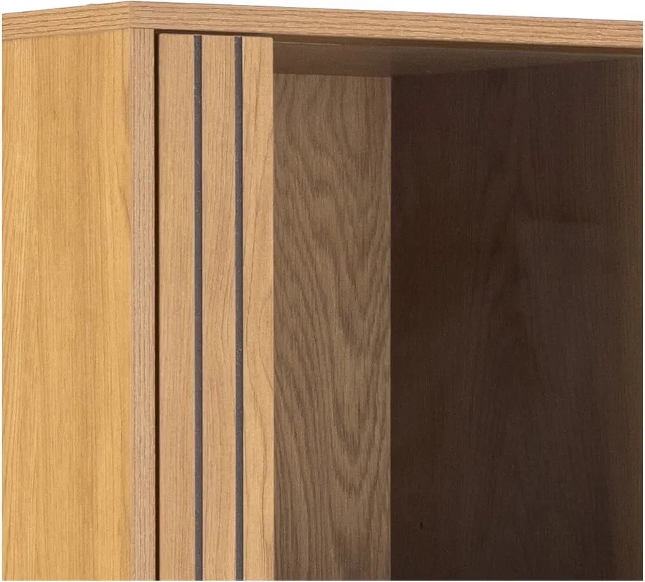 Vetrina in colore naturale con effetto rovere 80x180x40 cm Jaipur - Actona