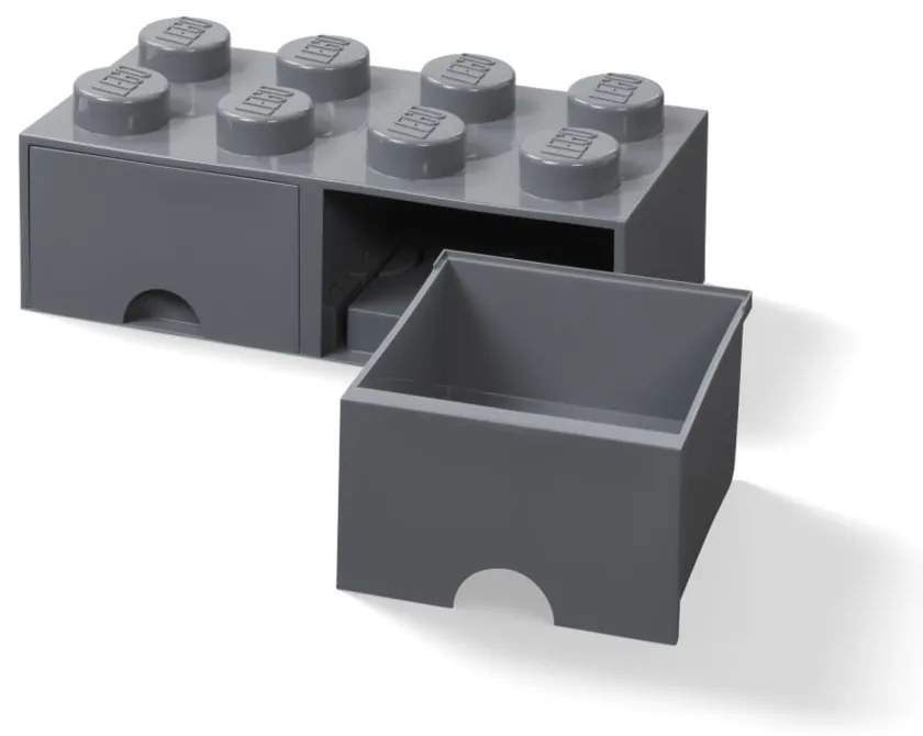 Scatola portaoggetti per bambini grigio scuro con 2 cassetti - LEGO®