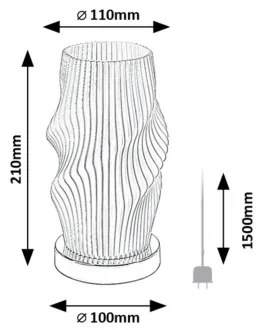 Rabalux 74189 - Lampada da tavolo TIANA 1xE14/25W/230V