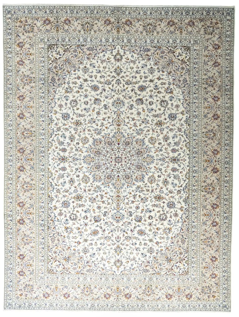 Kashan Tappeto 300x400 Beige (Iran) Annodato A Mano