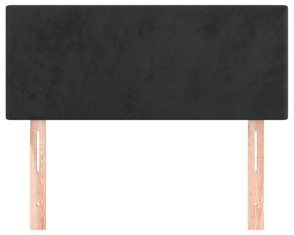 Testiera nera 80x5x78/88 cm in velluto