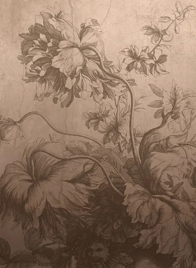 KEK Amsterdam Carta da parati panoramica Gradient Flowers Uyterlinde - Nude 390 cm