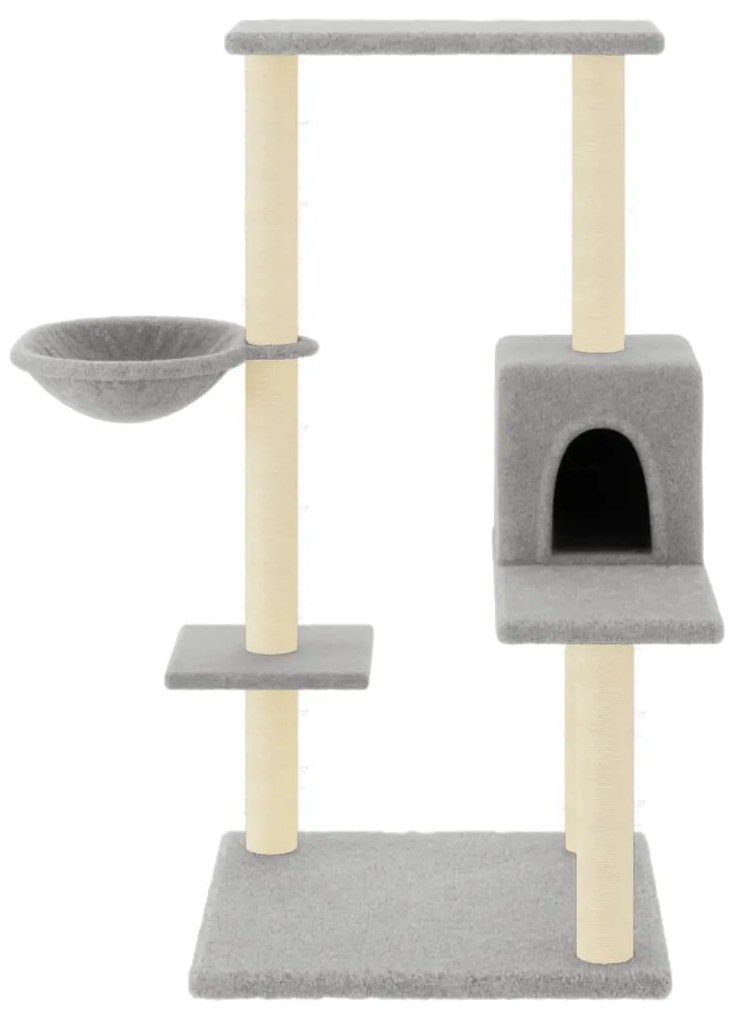 Albero per gatti con tiragraffi in sisal grigio chiaro 95 cm